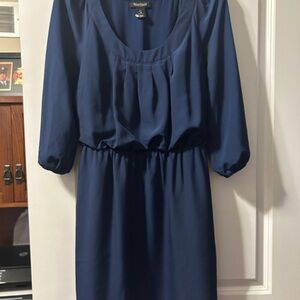 White House Black Market Deep Blue Long Sleeve Dress